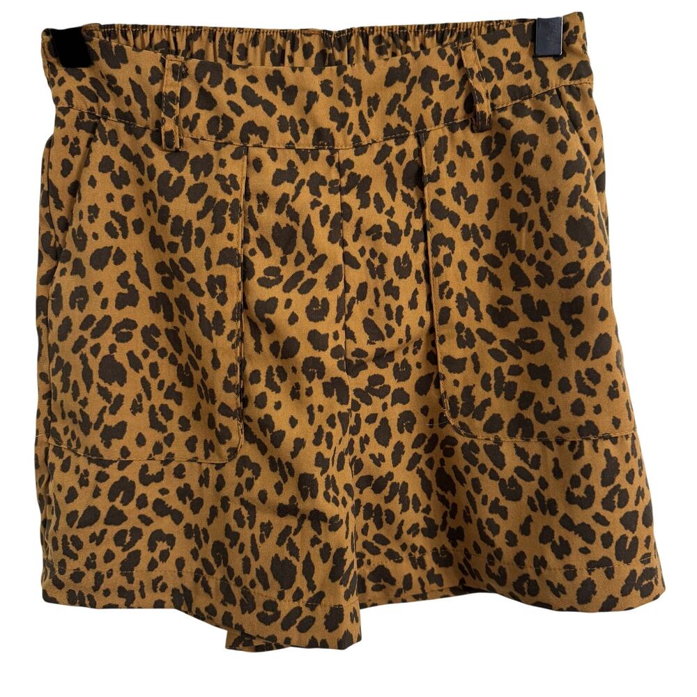 A New Day Leopard Print Pull On Shorts Size XS Brown Black